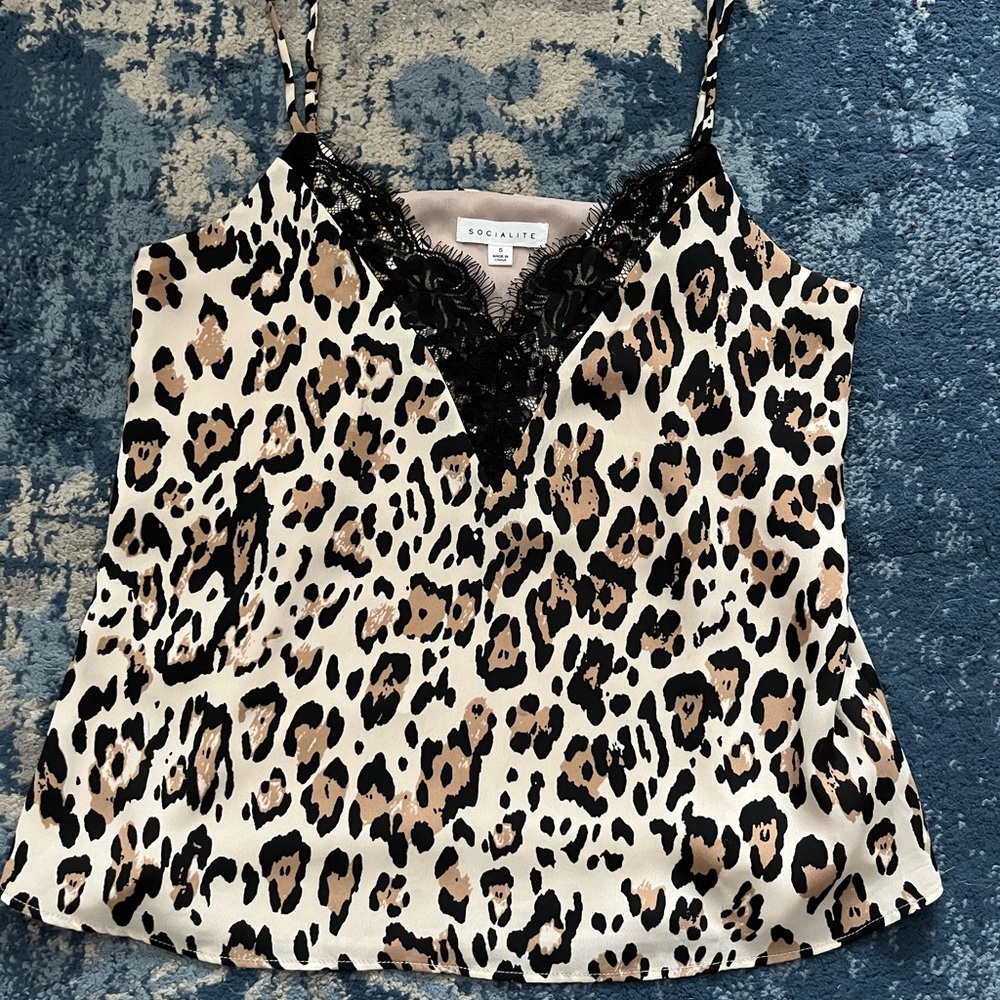 Socialite Leopard Print Tank Top Size S